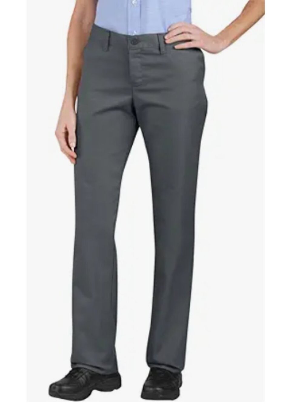 Dickies FP325 Women's Comfort Waist Flat Front Pant - CHARCOAL